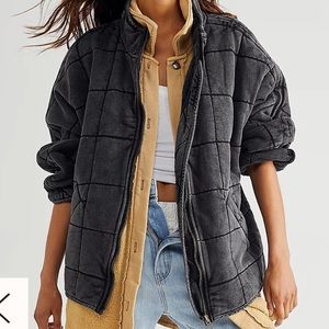 Free People Dolman Quilted Jacket in Black